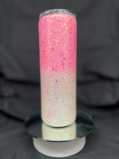 20oz Stainless Steel, No Handle, Pink/White Hombre with Unicorn Decal