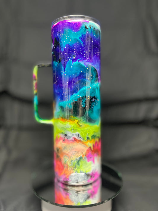 30oz Skinny, Handle Galaxy Swirl