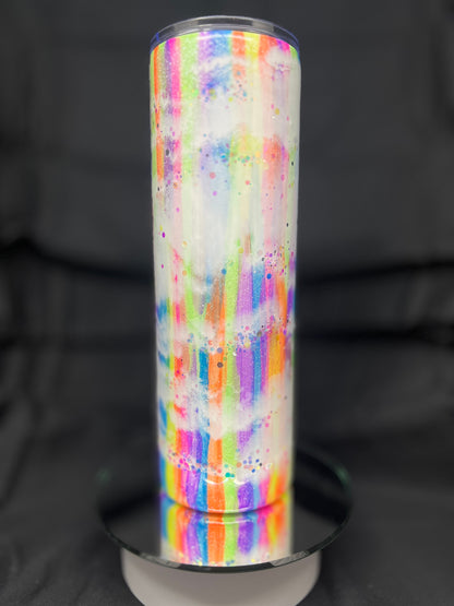 30oz Skinny, No Handle Vertical Rainbow with Clouds