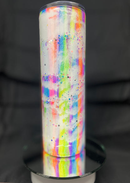 30oz Skinny, No Handle Vertical Rainbow with Clouds