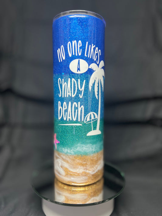 30oz Skinny, No Handle 'Shady Beach' Ombre