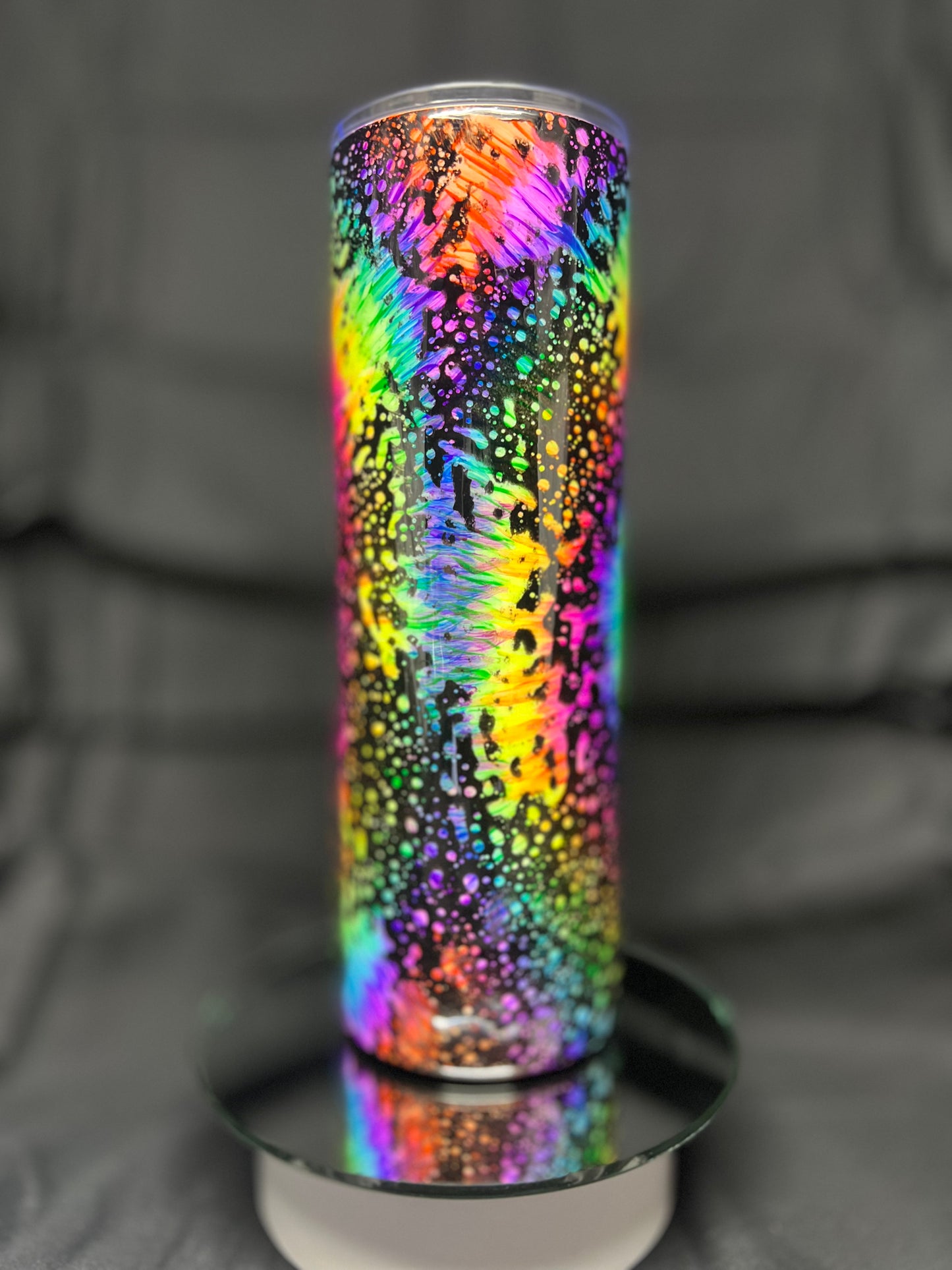 30oz Skinny, No Handle 'Soapy, Tie-Dyed Sunflower'